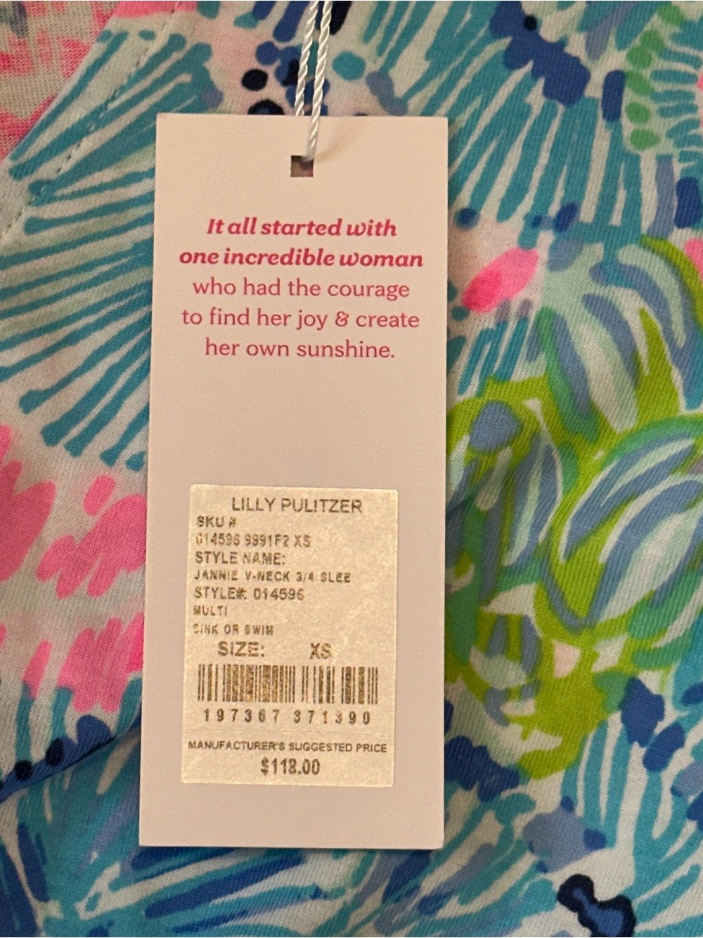 Lilly Pulitzer Jannie Cotton V-Neck Dress – Lima Peru Print NWT Size XS - Picture 4 of 7
